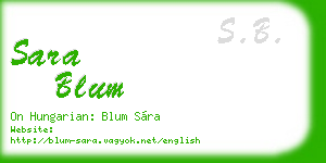 sara blum business card